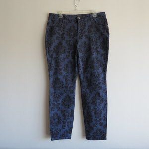 Women’s Love Nation Dark Blue Black Motif Jeans Pants Size 16